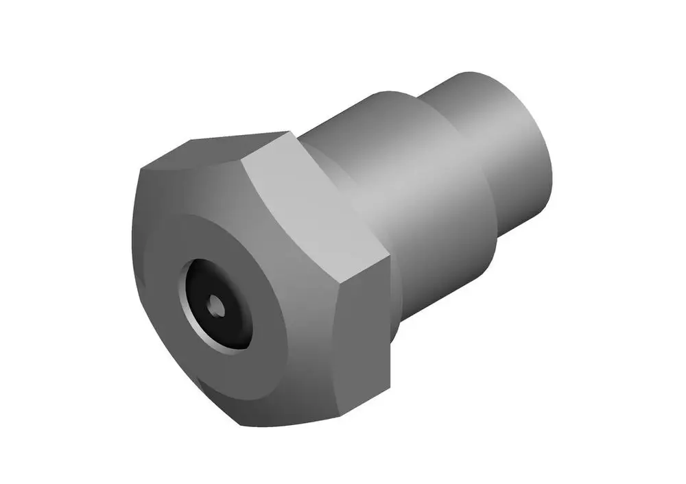 BOSCH Zünddüse in metallischer Ausführung, mit sechseckigem Kopf und zylindrischem Körper, zur Verwendung in Zündsystemen.